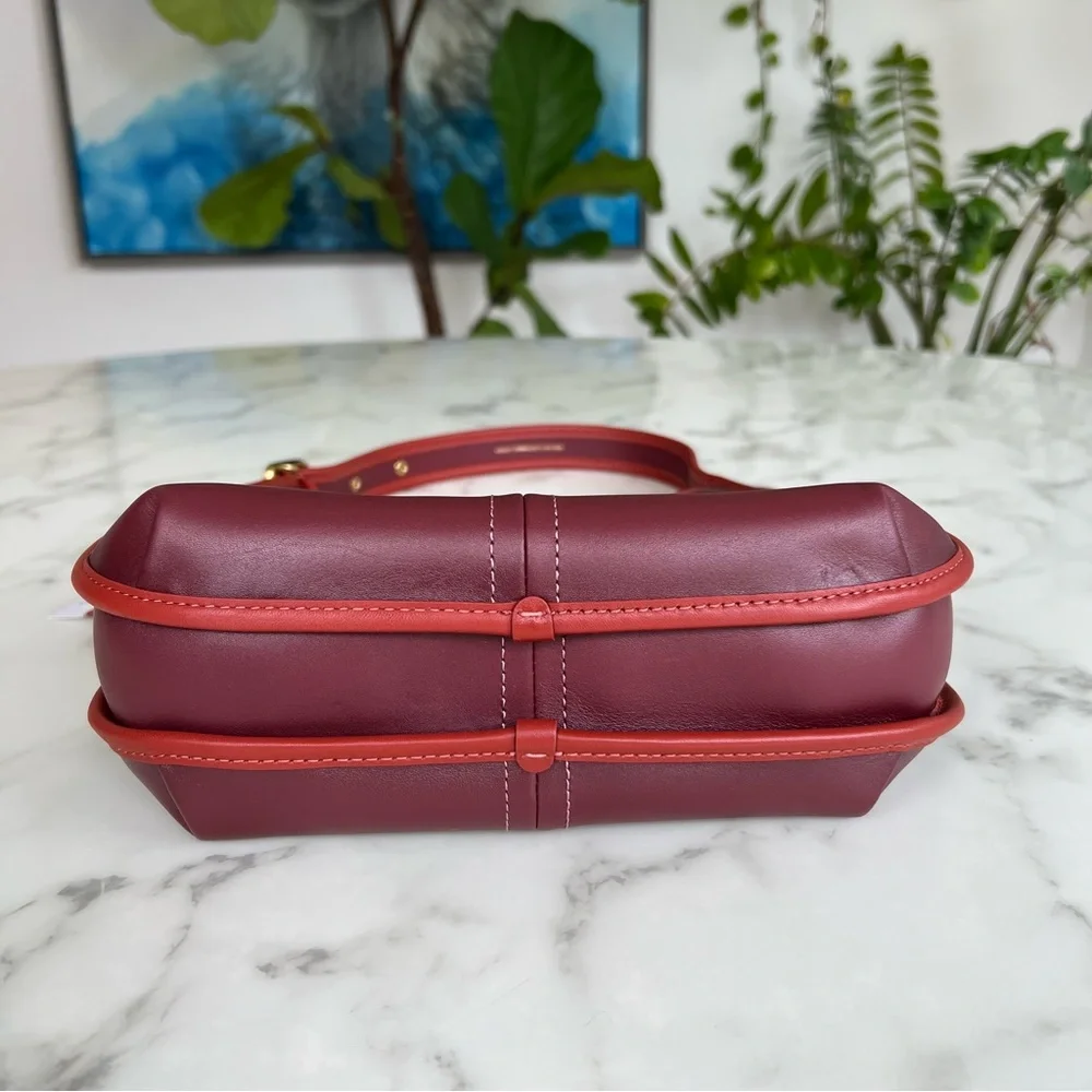 NWT Coach Ergo Shoulder Bag In Colorblock Wine Red Leather Brass Multi C5282_5